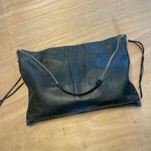 All Saints Black Leather Satchel